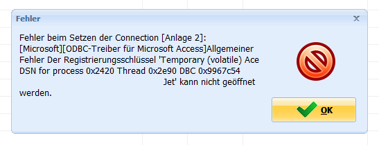 FehlerRegschluesselAccess